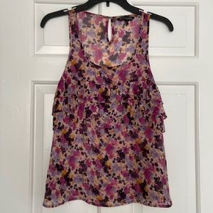 Express sheer floral tank top blouse